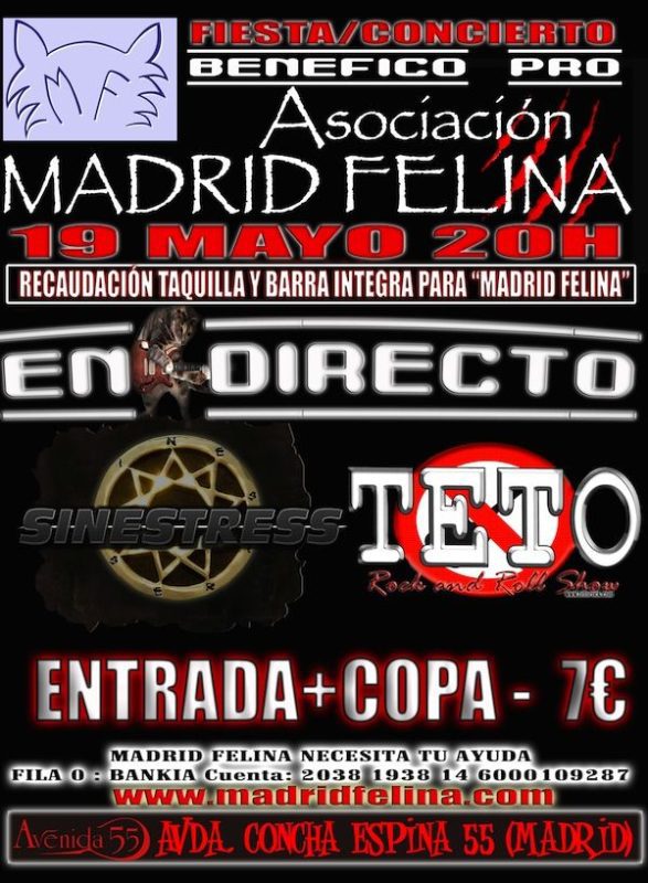 CARTEL ASOCIACION MADRID FELINA CONCIERTO
